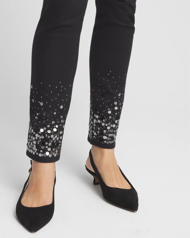 Girlfriend Sequin Ankle Jeans - image 4
